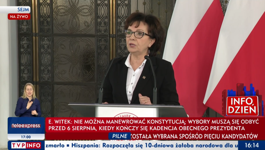Mocna odpowiedź marszałek Sejmu Elżbiety Witek na obstrukcję Senatu