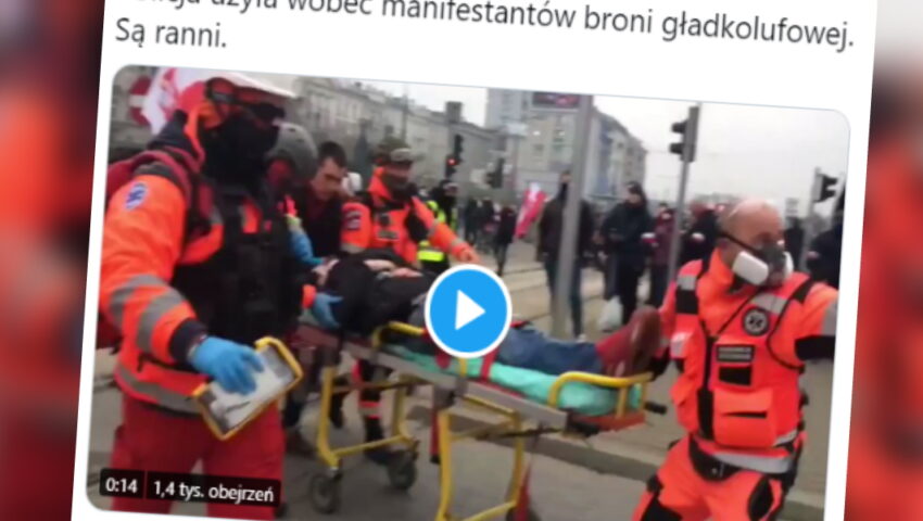 Media Narodowe: “Obok Muzeum Narodowego Antifa zaatakowała uczestników Marszu Niepodległości. Są ranni”