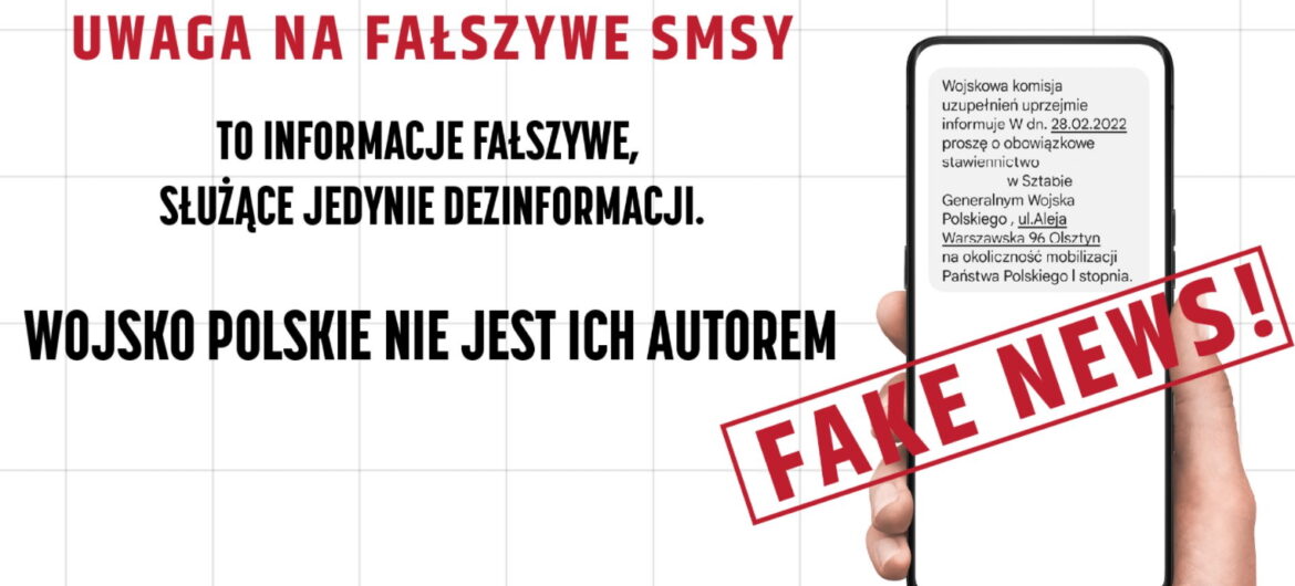 MON ostrzega przed fałszywymi SMS-ami dot. stawiennictwa w siedzibach Wojskowych Komend Uzupełnień