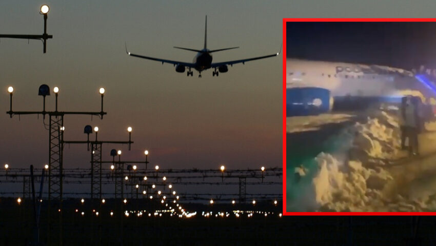 Kuriozalny incydent na lotnisku. Rosyjski samolot zakopał się w śniegu