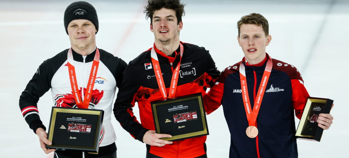 Srebrny medal Michała Niewińskiego na 1000 m w short tracku