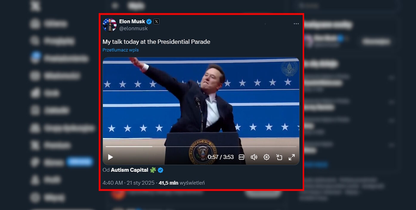 Elon Musk skomentował oskarżenia o wykonaniu “salutu rzymskiego” na inauguracji Trumpa