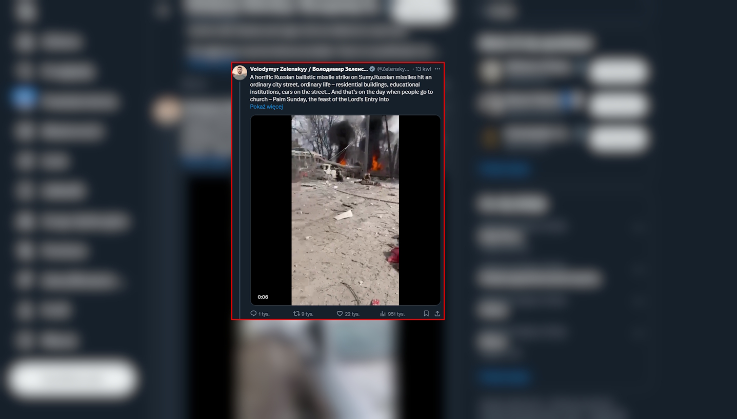 Rosjanie uderzyli w cywilów w Niedzielę Palmową. Trump: to wynik błędu